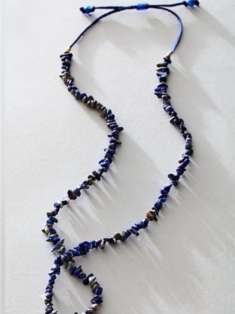Free people lapis lazuli crystal chip beaded Necklace NWT